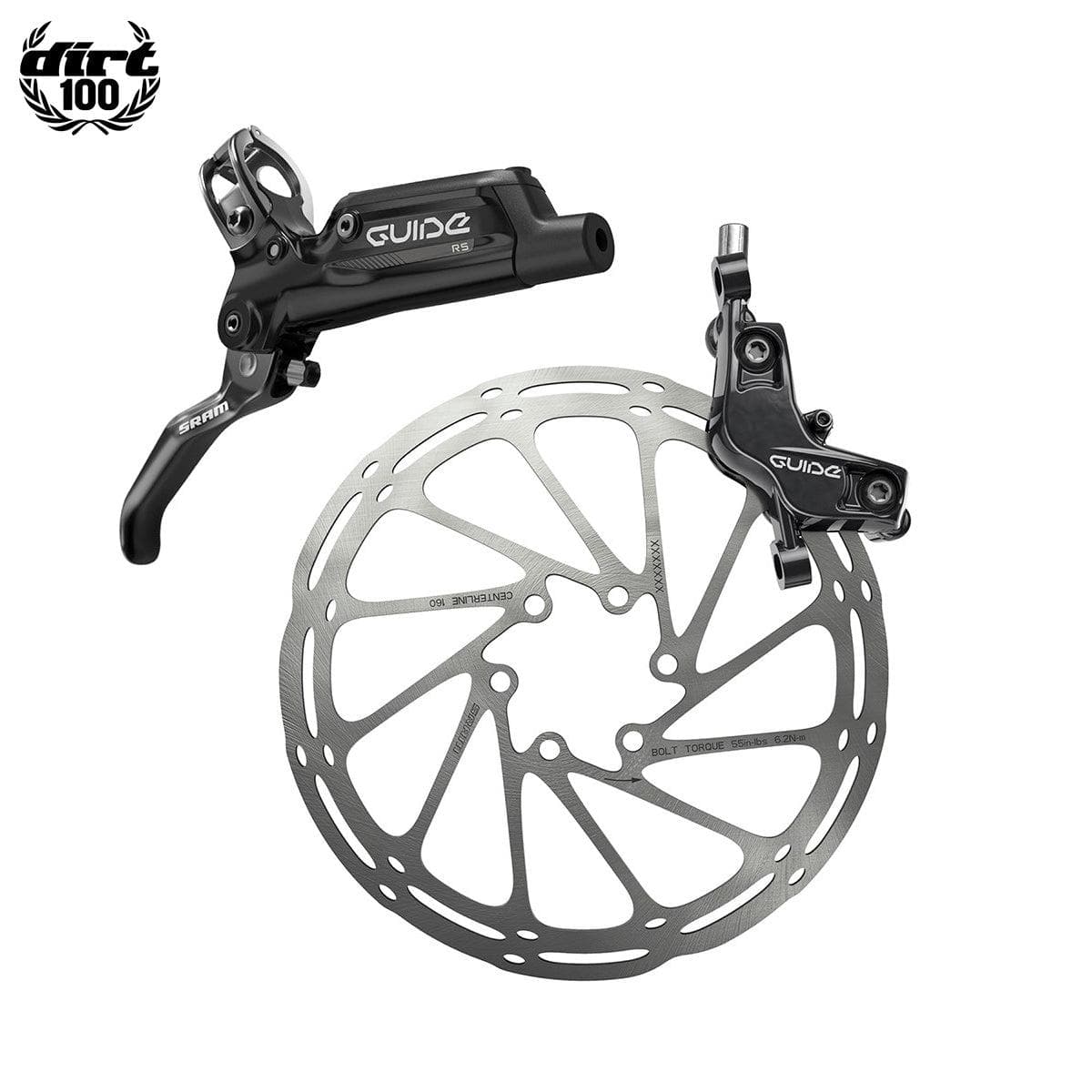 Sram Guide Re - Front 950Mm Hose - Gloss Black (Reache-Mtb) Guide Lever Code 4Piston Caliper (Rotor/Bracketsold Separately) A1: Black 950Mm