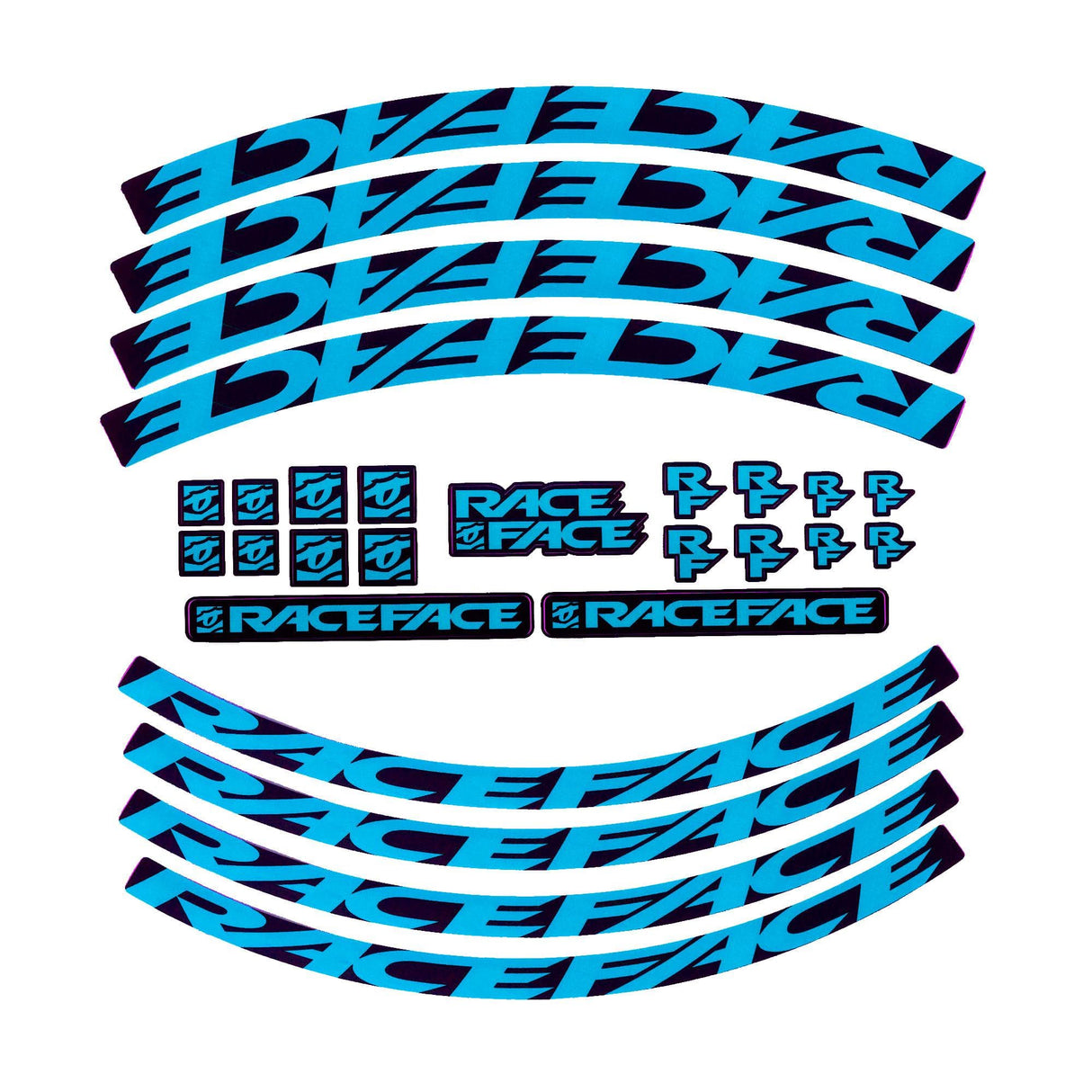 Race Face Decal Kit Neon Blue XL