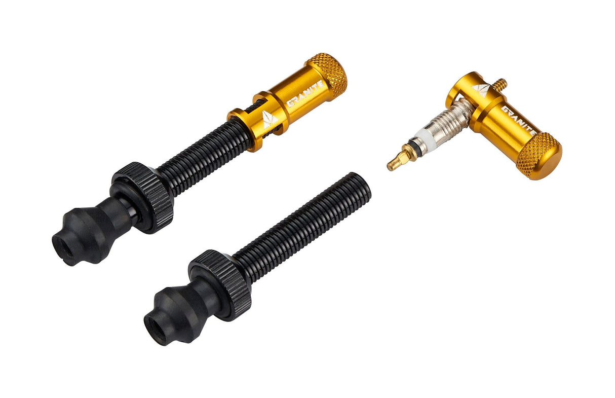 Granite Granite JUICY NIPPLE 44mm Valve Cap & Tool (+valve, Gold)