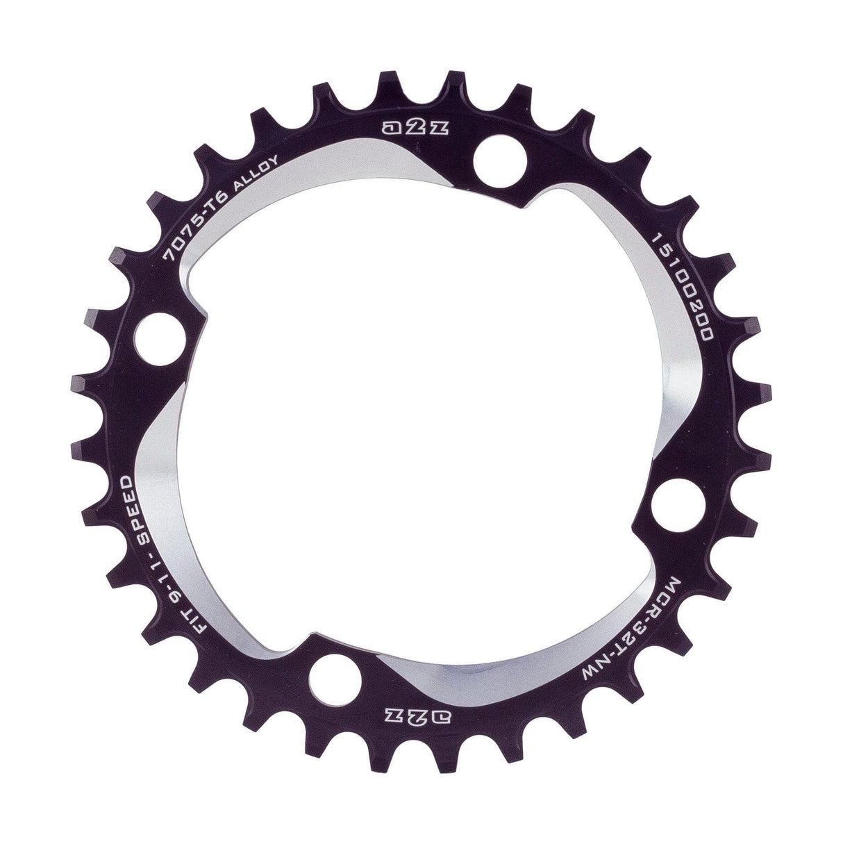 A2Z Narrow Wide Chainring (104BCD, 30T, Black)