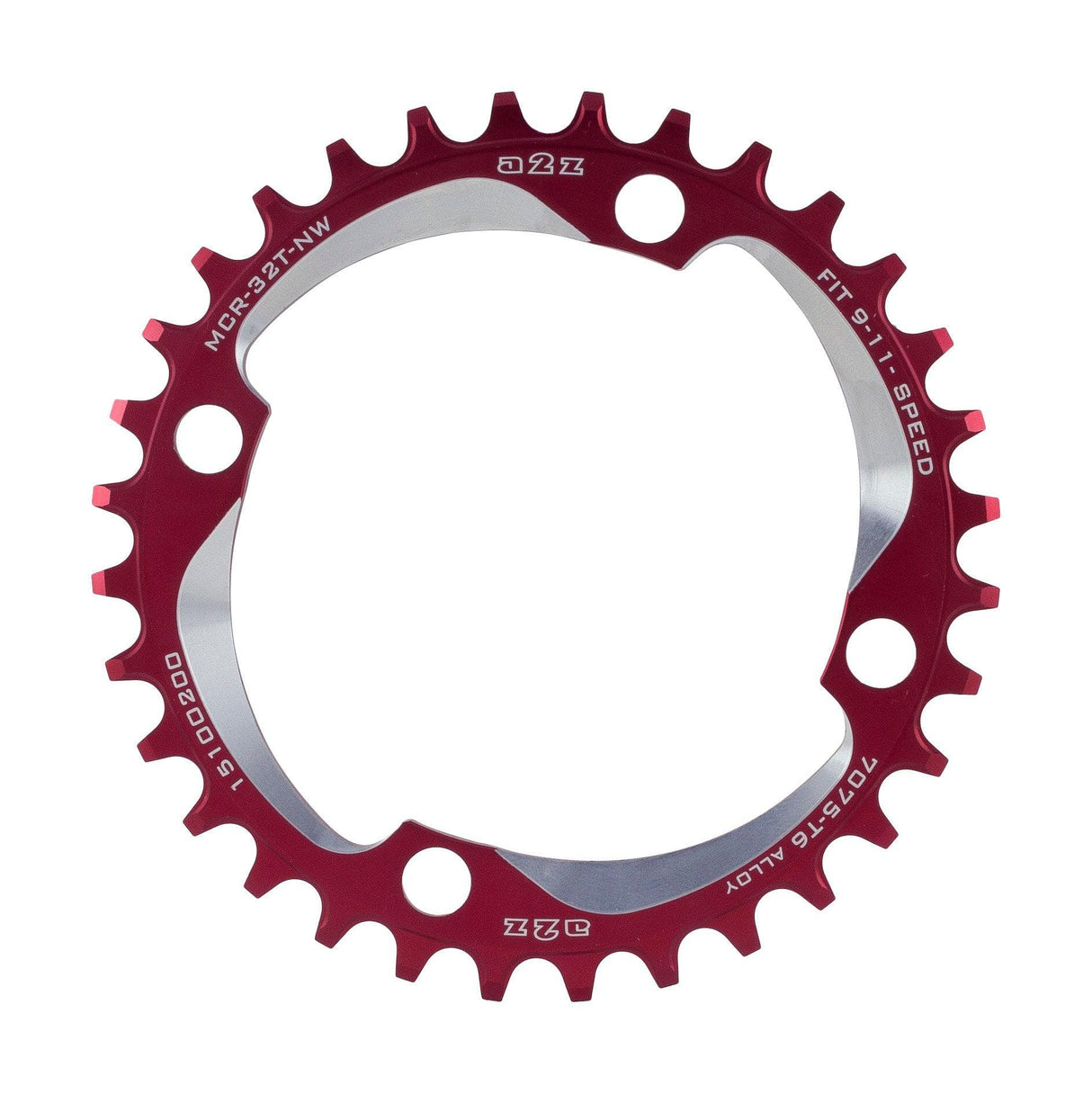 A2Z Narrow Wide Chainring (104BCD, 32T, Red)