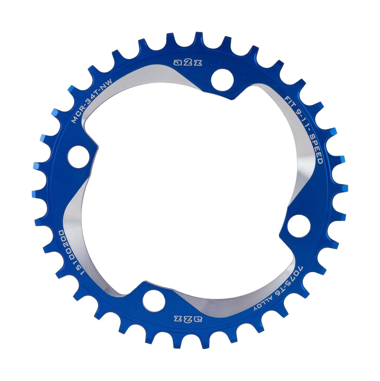 A2Z Narrow Wide Chainring (104BCD, 30T, Blue)