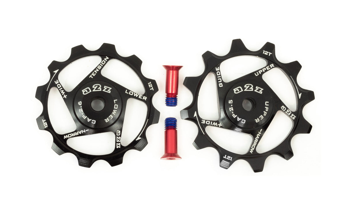 A2Z Narrow Wide Derailleur Pulleys (12+12T, Black)