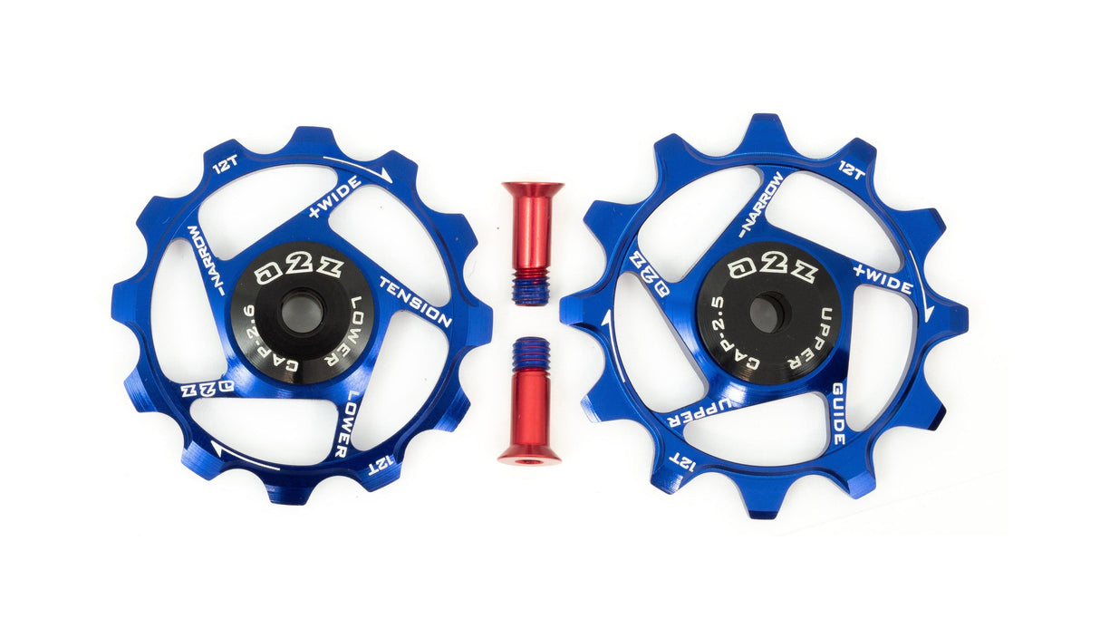 A2Z Narrow Wide Derailleur Pulleys (12+12T, Blue)