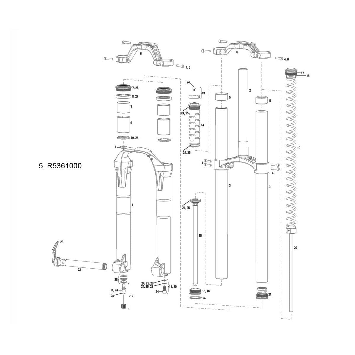 Rockshox Upper Tube/Frame Bumper Stop Boxxer/Domain Dual Crown (35Mm) (2 Pcs):