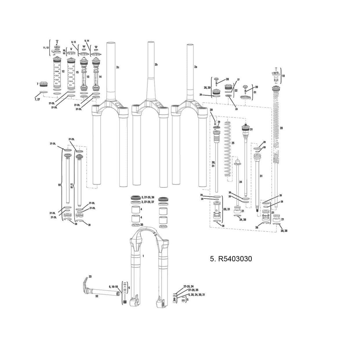 Rockshox Spare - Shaft Fastener Kit (Alum) - 2012 Lyrik/Totem (Shaft Bolts And Air Shaft Nut) (Compatible With All Lyrik Models And Years):