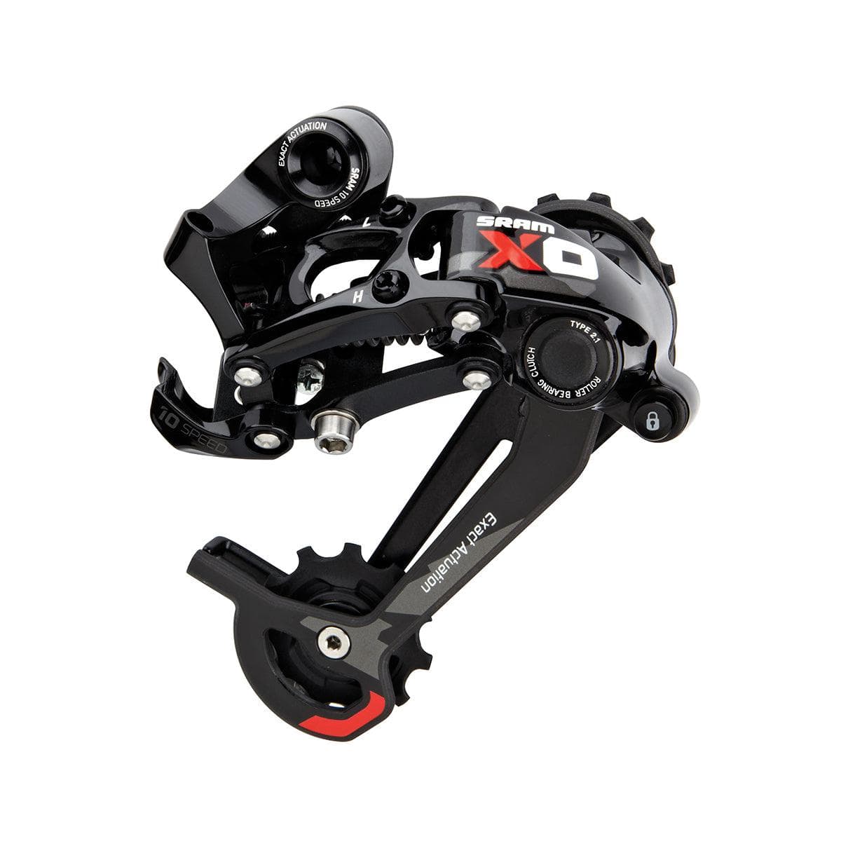 Sram X0 Rear Derailleur - Type 2.1 - 10 Speed - Medium Cage - Red: Red 10Spd Medium