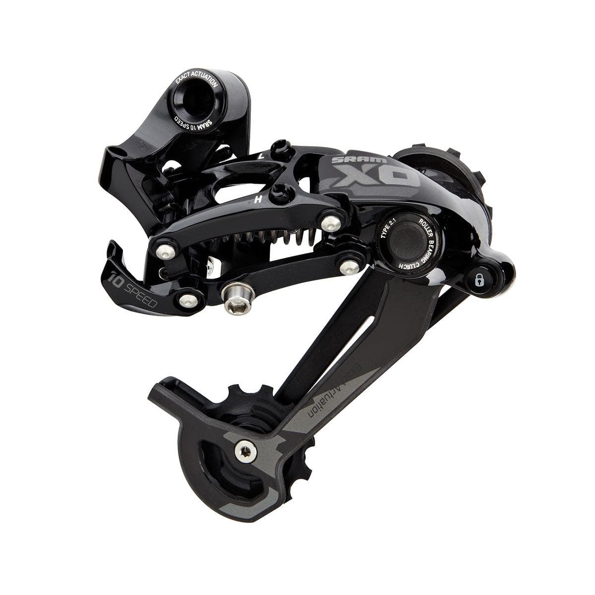 Sram X0 Rear Derailleur - Type 2.1 - 10 Speed - Medium Cage - Black: Black 10Spd Medium