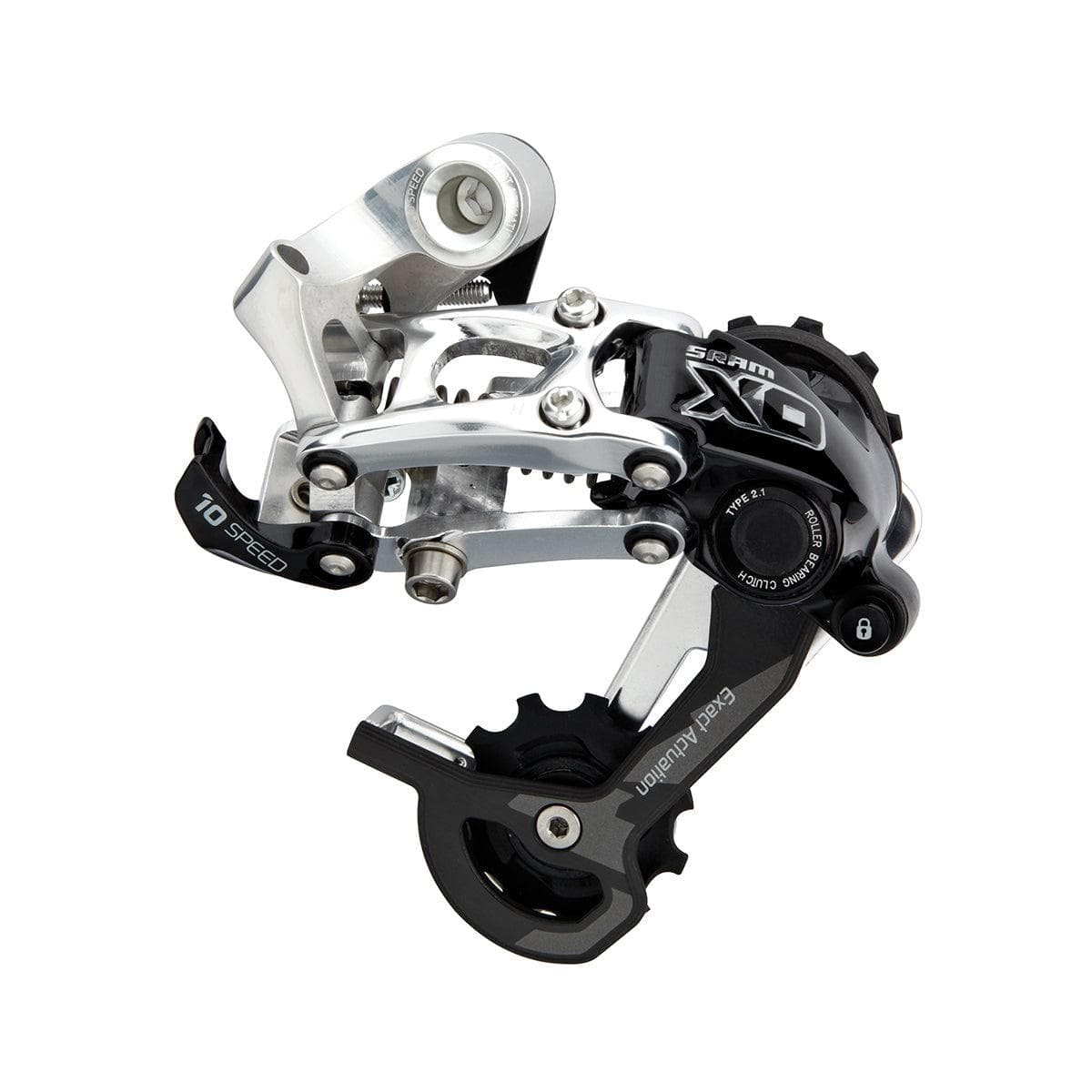 Sram X0 Rear Derailleur - Type 2.1 - 10 Speed - Medium Cage - Silver: Silver 10Spd Medium