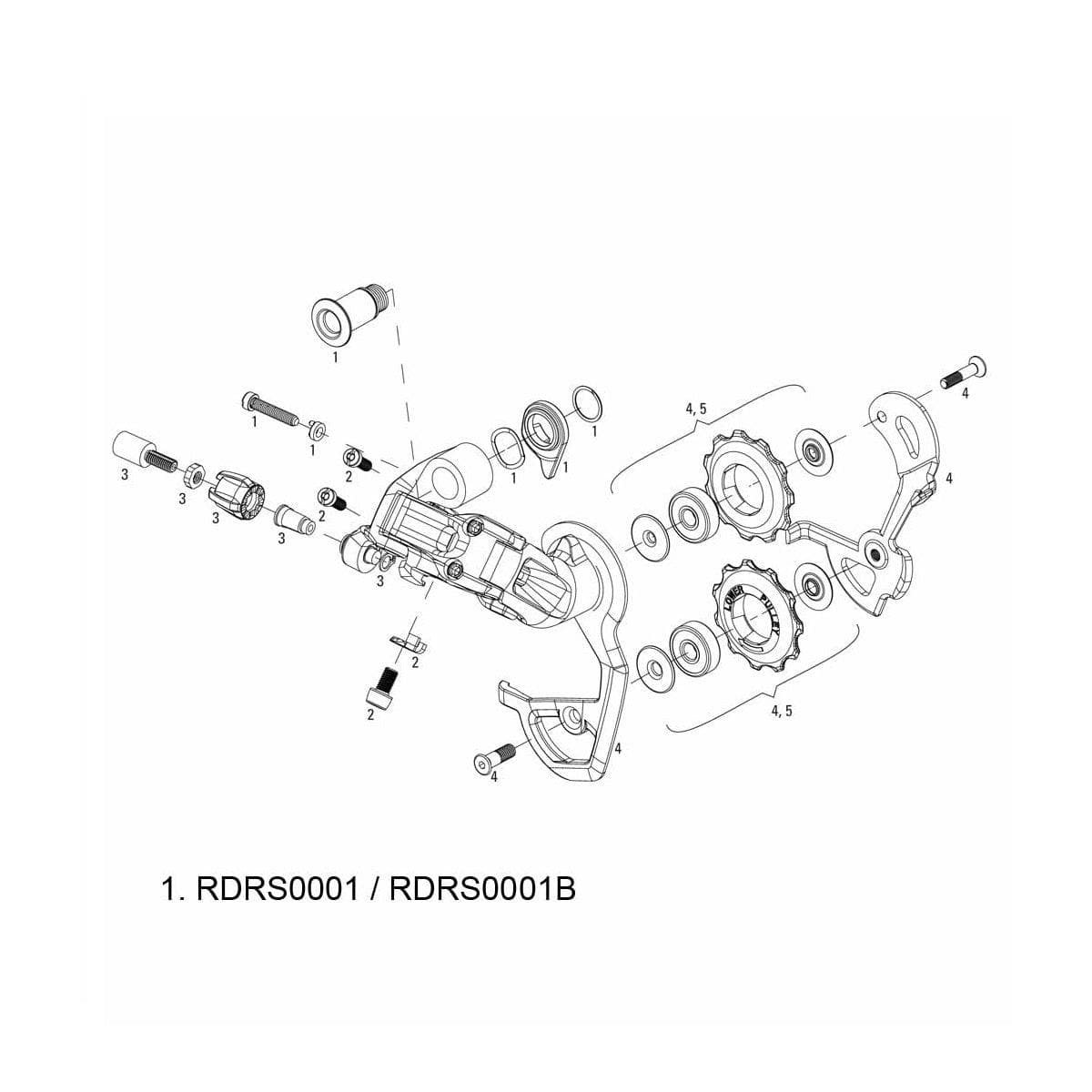 Sram Road Spare - B-Bolt Kit For Rear Derailleur Red Black: