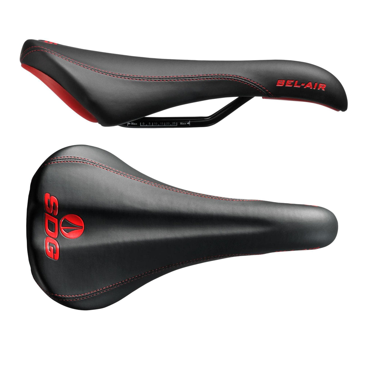 SDG Bel Air Steel Rail Saddle Black/Red