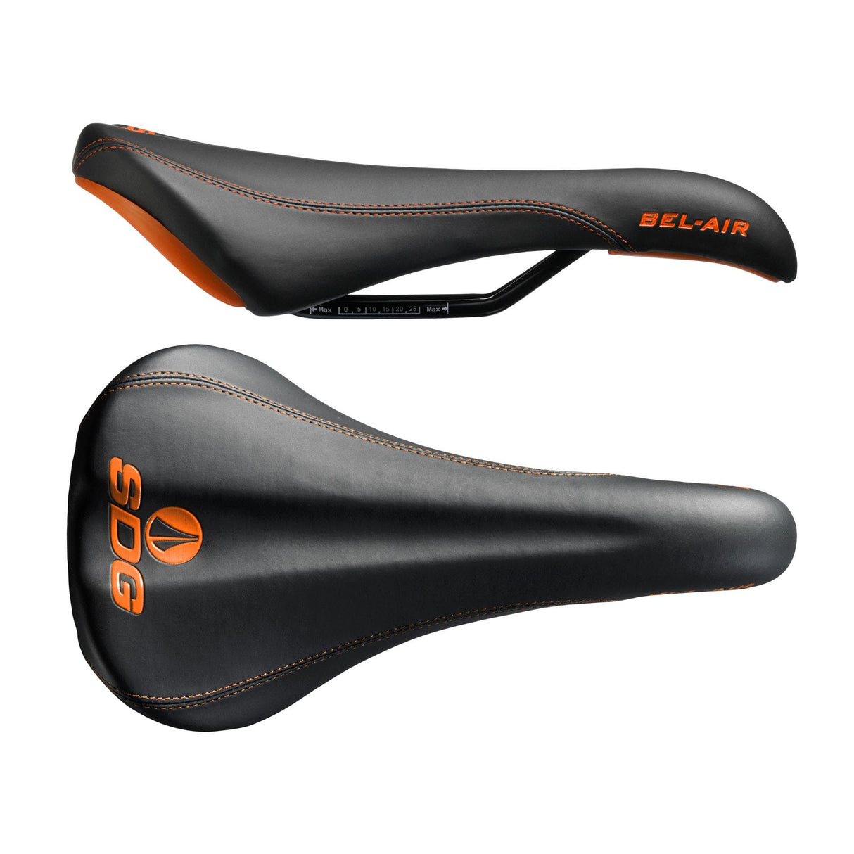 SDG Bel Air Steel Rail Saddle Black/Orange