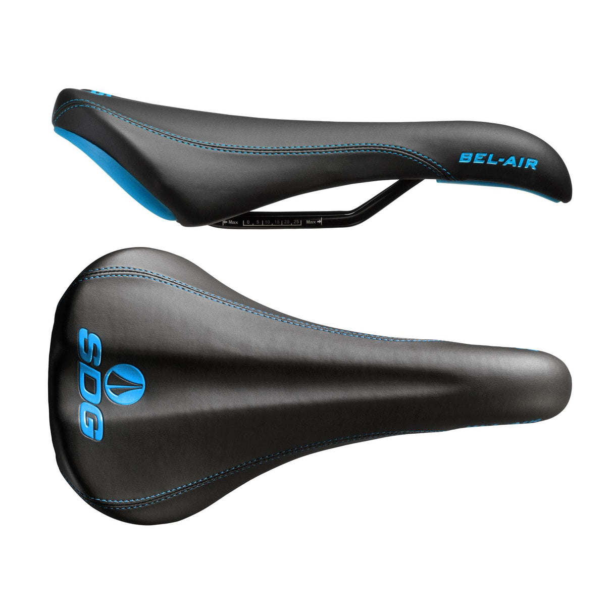 SDG Bel Air Steel Rail Saddle Black/Cyan