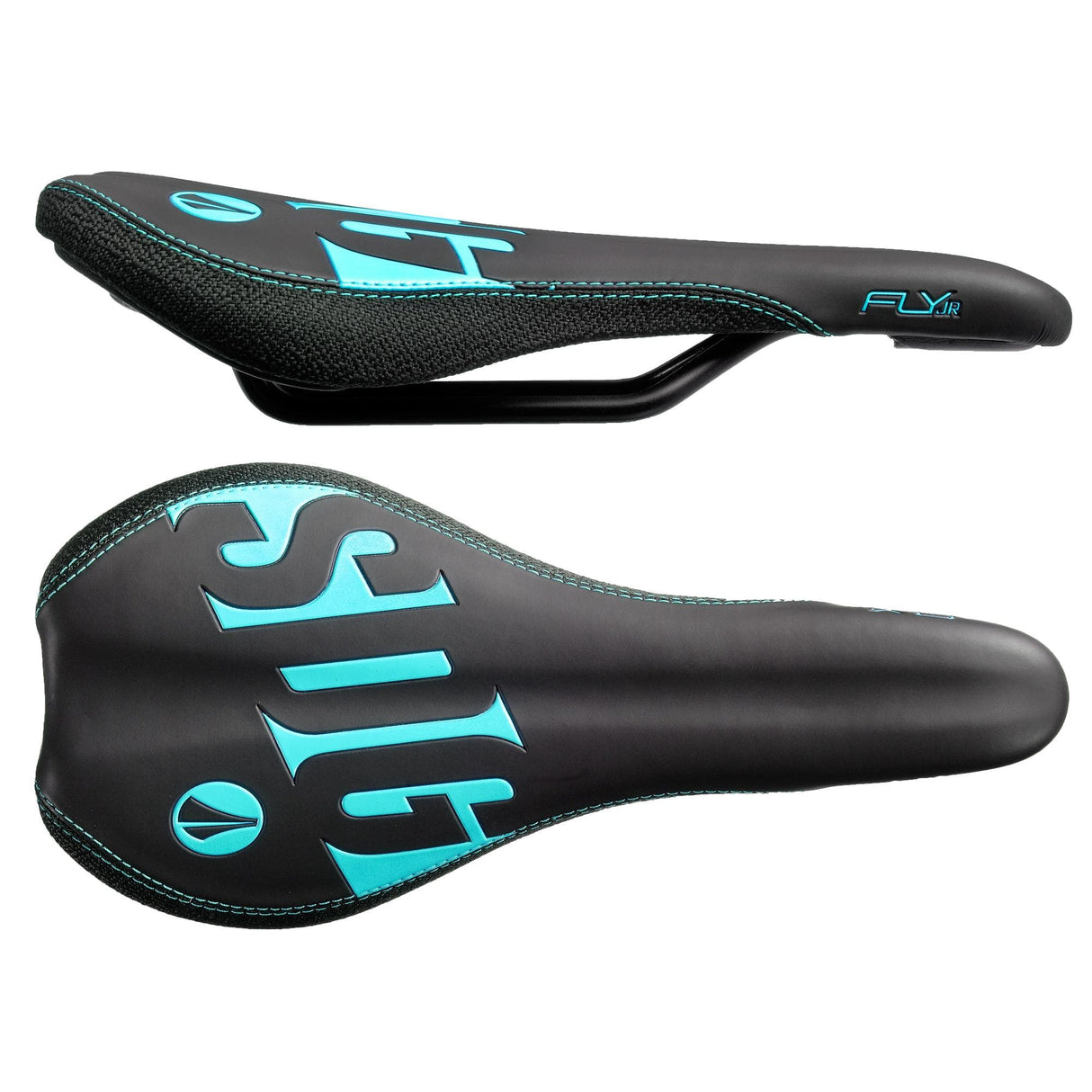 SDG Fly Junior Steel Rail Saddle Black/Cyan