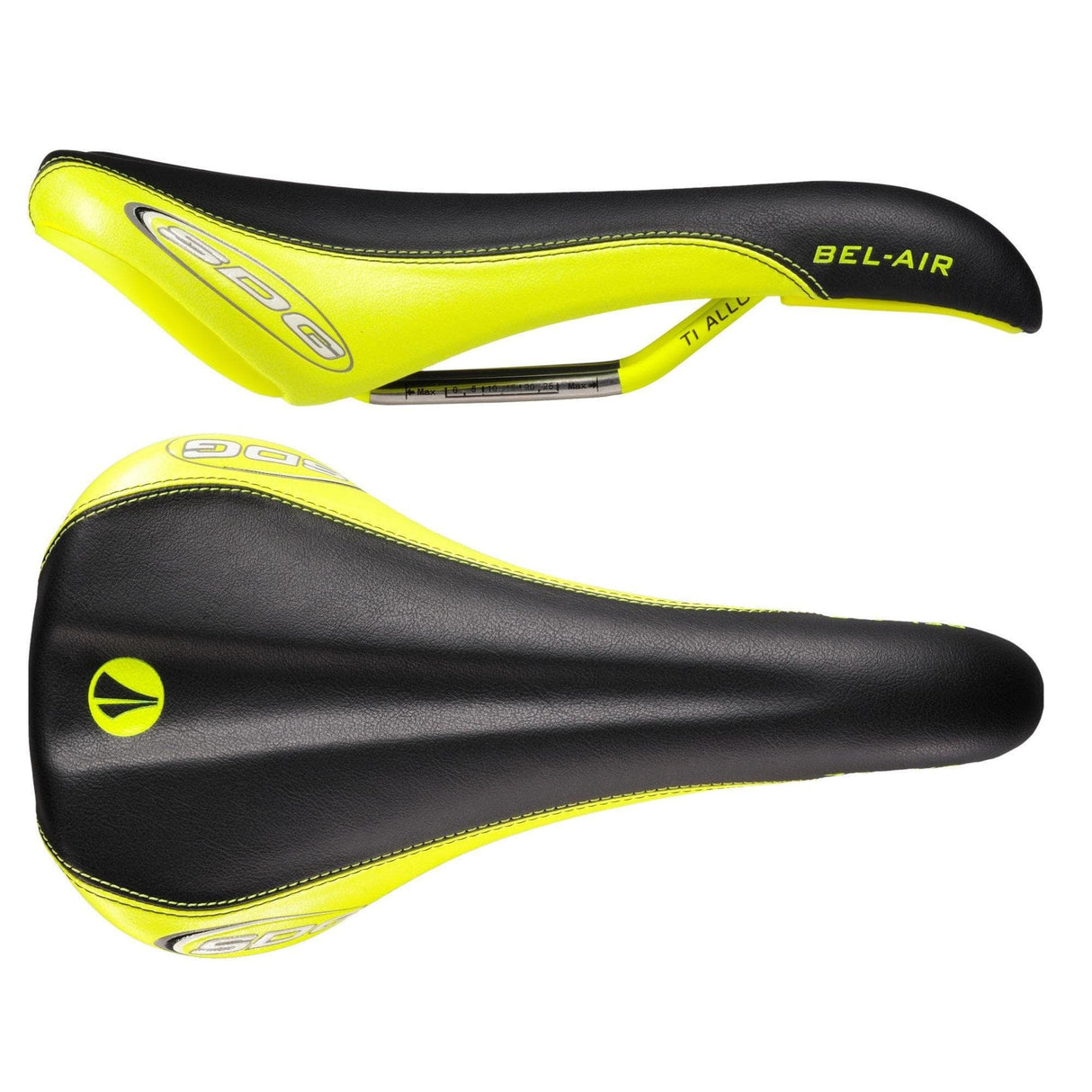 SDG Bel Air Ti-Alloy Rail Saddle Black/Neon Yellow