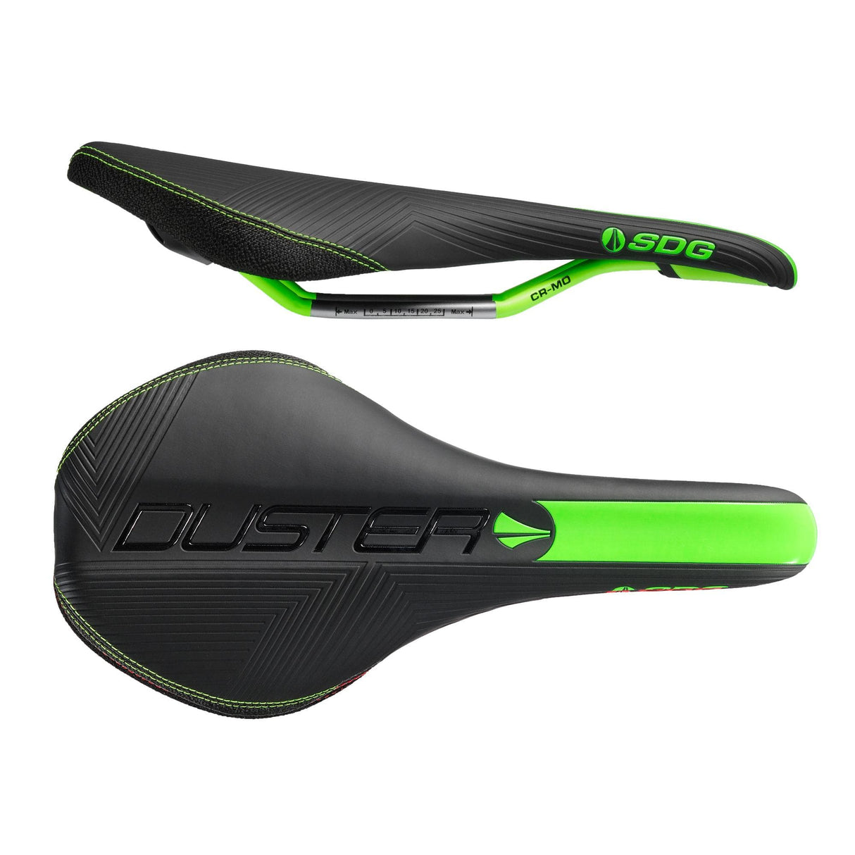 SDG Duster Mtn P Cro-Mo Rail Saddle Black/Neon Green