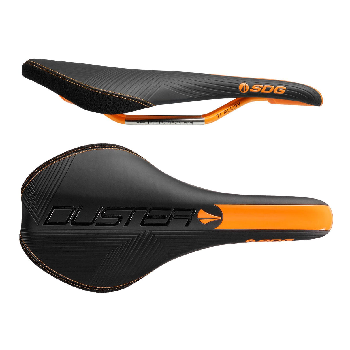 SDG Duster Mtn P Ti-Alloy Rail Saddle Black/Orange