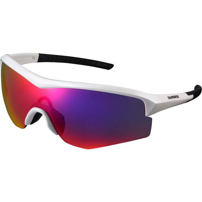 Shimano Spark Glasses - Metalic White - Smoke Red Lense