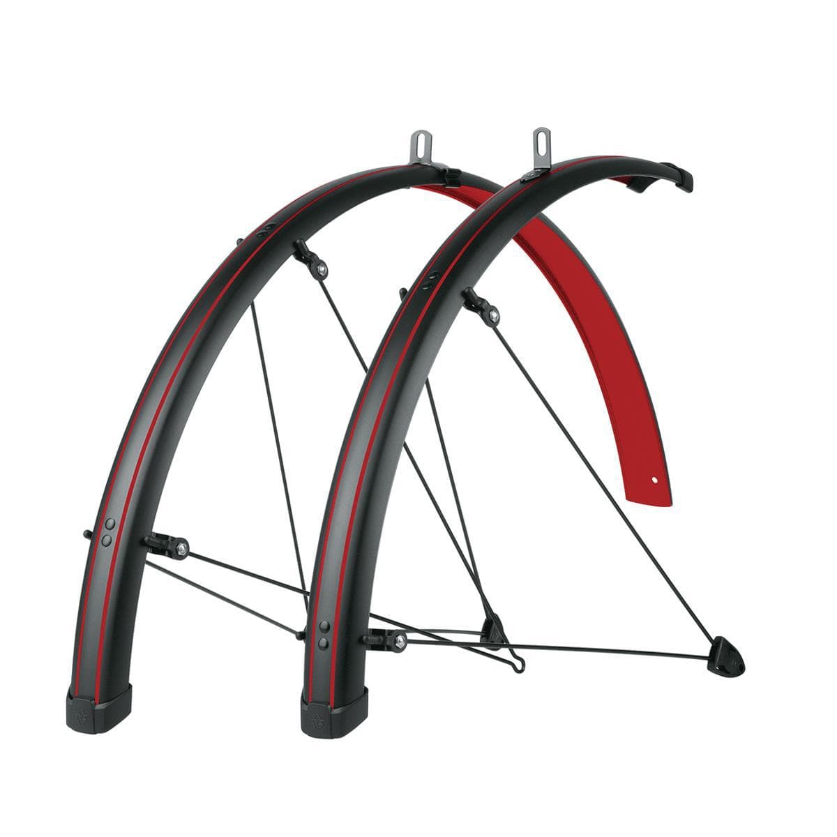 Sks Bluemels Stingray 28 Mudguard Set: Matt Black/Blazing Red 45Mm