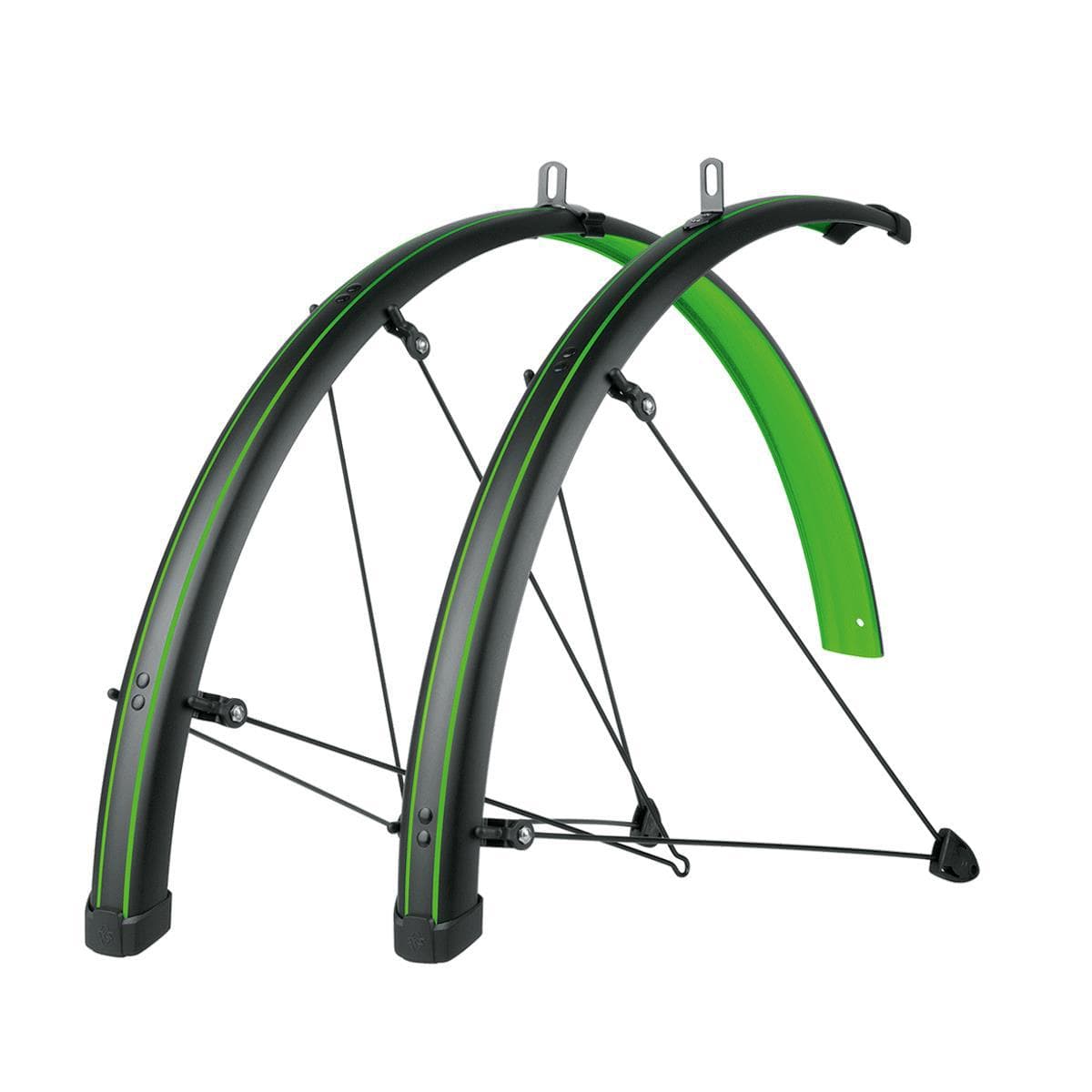 Sks Bluemels Stingray 28 Mudguard Set: Matt Black/Lime Green 45Mm