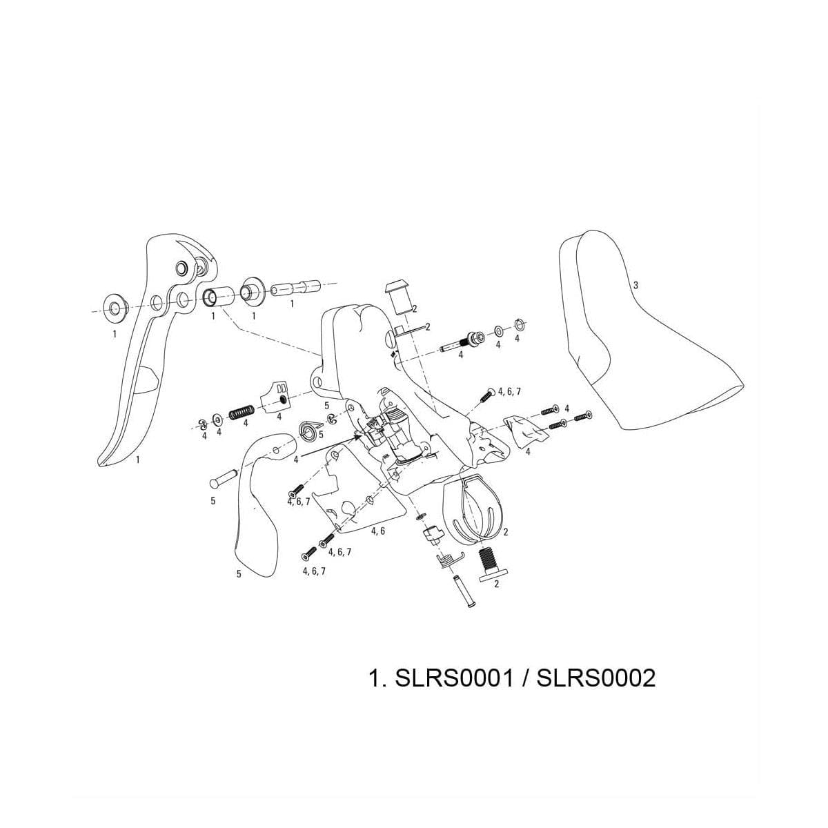 Sram Road Spare - Brake Lever Assy Kit Red Left: