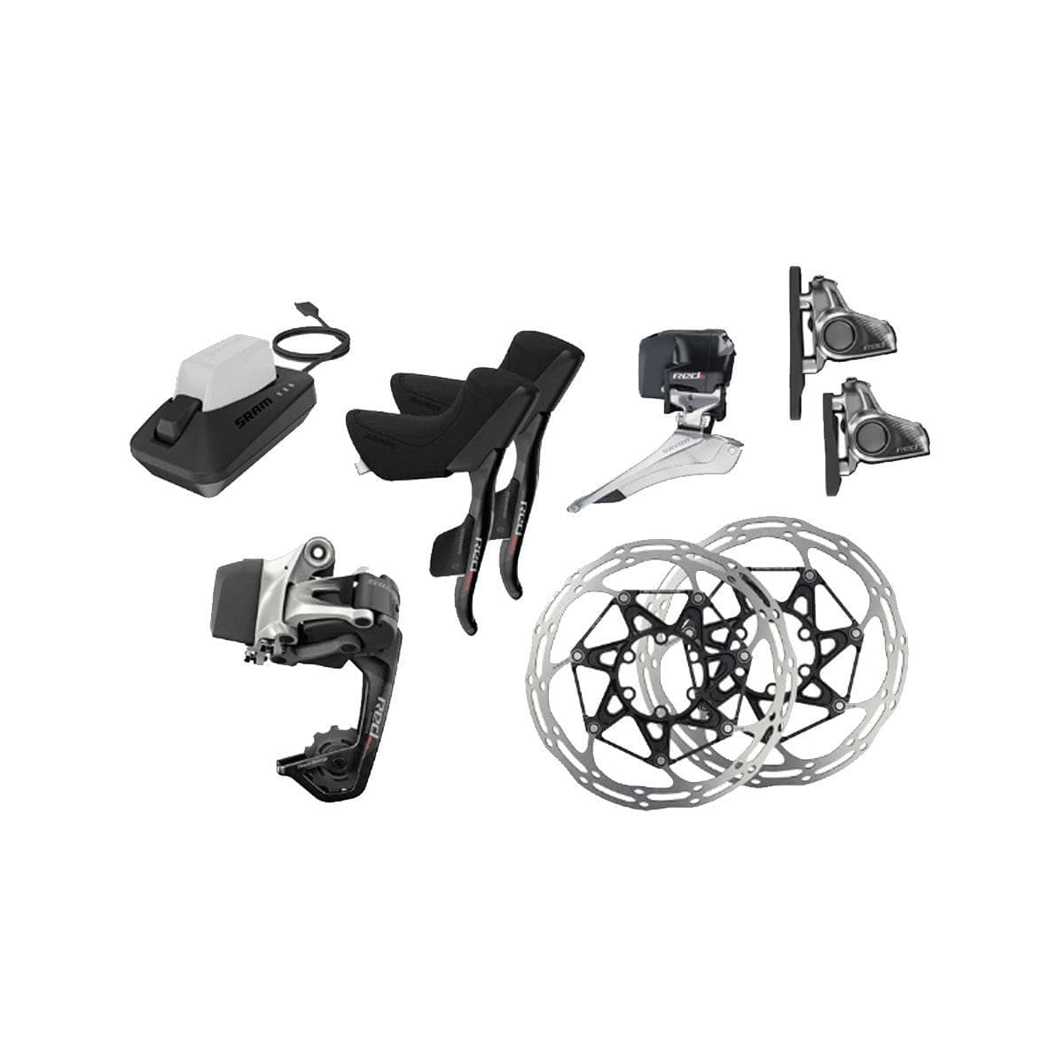 Sram Red Etap Hrd Flat Mount Wifli Group (Shift/Hyd Disc Brake Sm Hose Connected, Wifli Rd W/Bat, Fd W/Bat, Charger & Cord, Usb Stick & Quick Start Guide, Rotors):  11 Speed