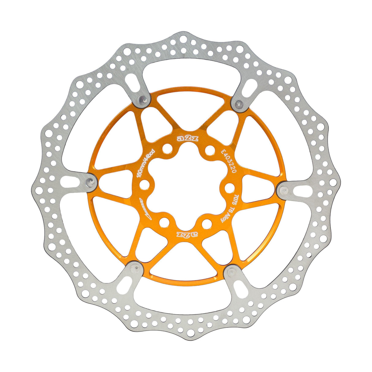 A2Z Teppan Yaki SP5 Floating Disc Rotor 160mm (Dots, Orange)