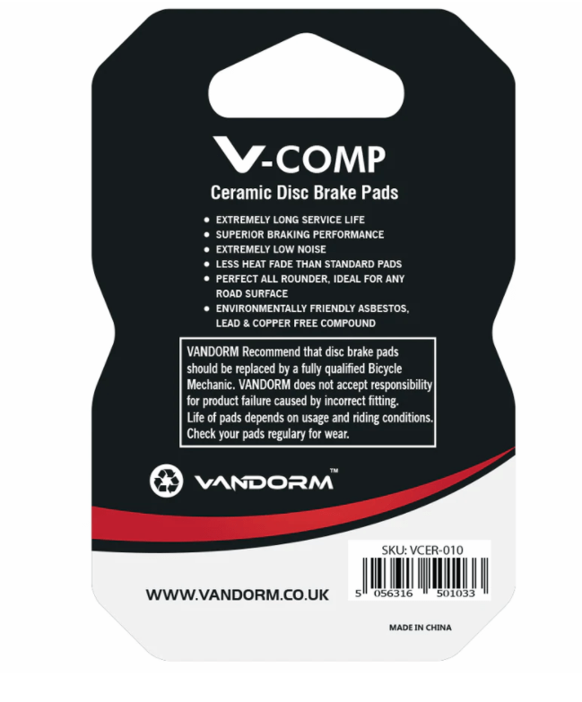 V-COMP Ceramic Compound Disc Brake Pads - Formula, Vandorm