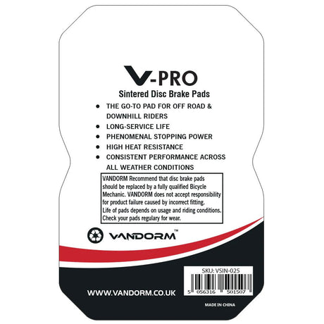 Vandorm V-PRO Sintered Compound Disc Brake Pads - Hope Mini