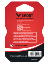 Vandorm V-SPORT Semi Metalic Disc Brake Pads - Avid Code,