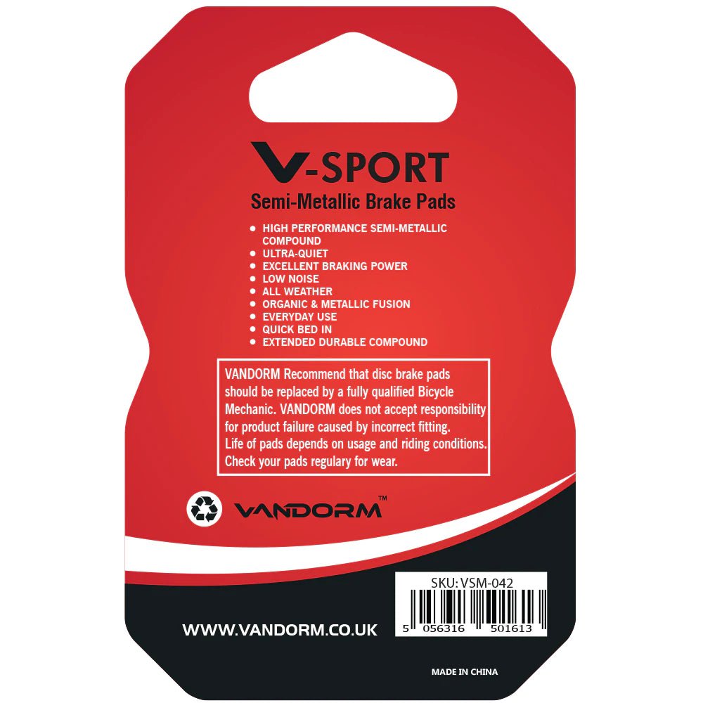 Vandorm SPORT SEMI METALIC Disc Brake Pads - Hope V4