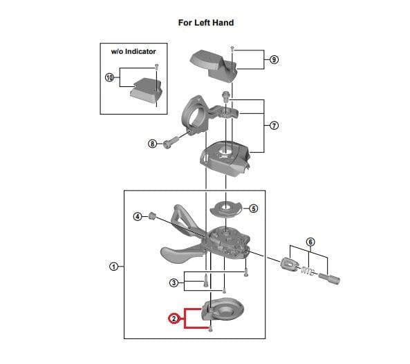 Shimano SLX SL-M7000 Left Hand Main Lever Cover And Fixing Screw - Y06N98020