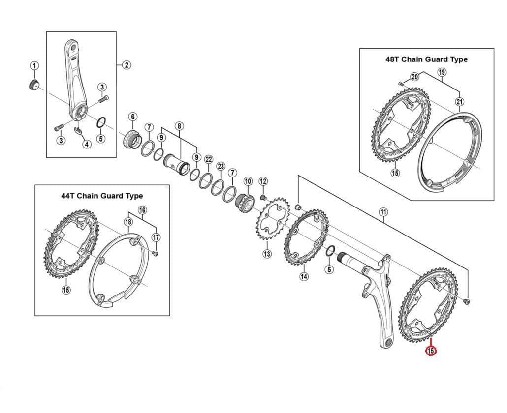 Shimano Deore LX FC-T671 Chainring 48T-AL For Chain Guard - Silver - Y1NJ98110