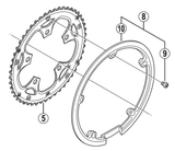 Shimano Spares FC-2450 46T chain guard and fixing bolt; black