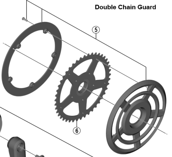 Shimano Spares FC-E6000 44T double chainring cover and fixing bolts