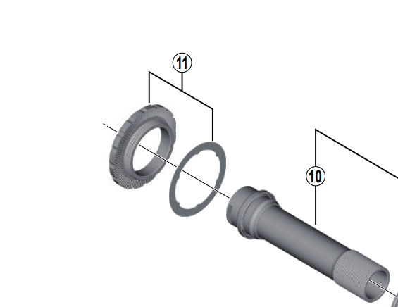 Shimano Spares HB-M8010 external lock ring and washer