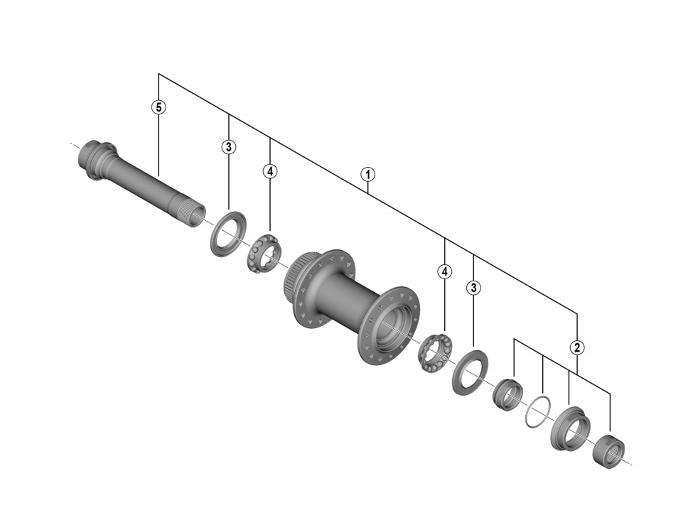 Shimano Spares HB-RS770 complete hub axle