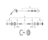 Shimano Spares HB-3500 complete hub axle 108 mm