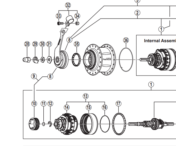 Shimano SG-8C31 brake shoe and arm