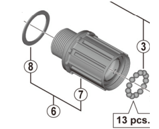 Shimano Spares FH-M8010 complete freewheel body