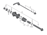 Shimano Spares FH-CX75 complete quick release skewer; 168 mm