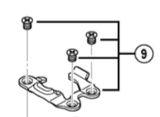 Shimano Spares PD-T400 body cover and fixing bolts; left