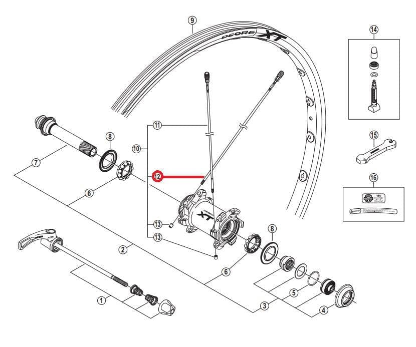 Shimano Deore WH-M785 Spoke 282mm With Plug And Washer - Y43L98020