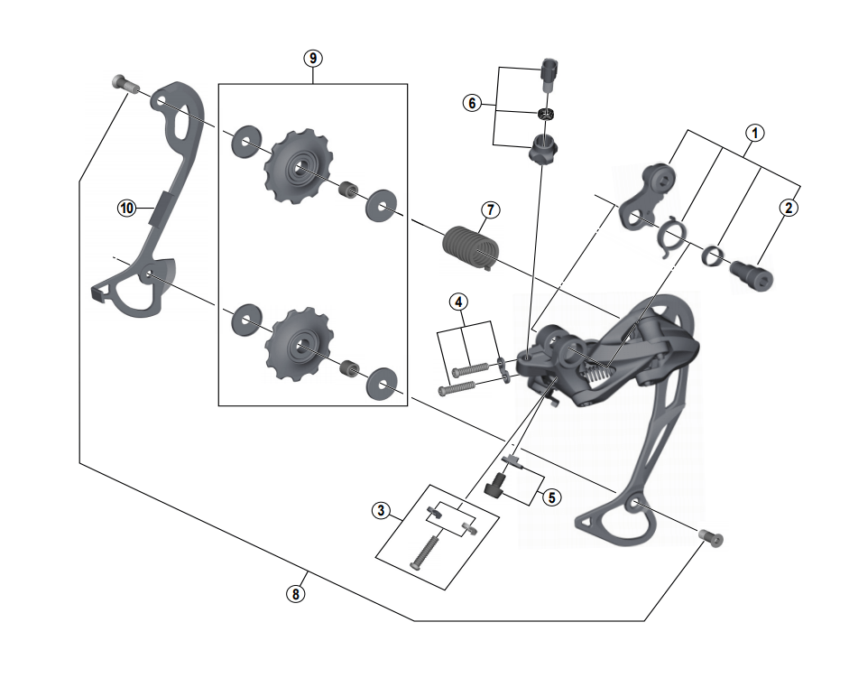 Shimano Spares RD-M4000 pulley bolts; pair