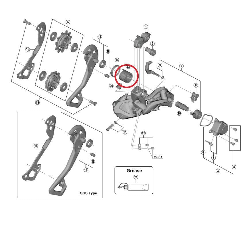 Shimano Spares RD-M9050 P-tension spring