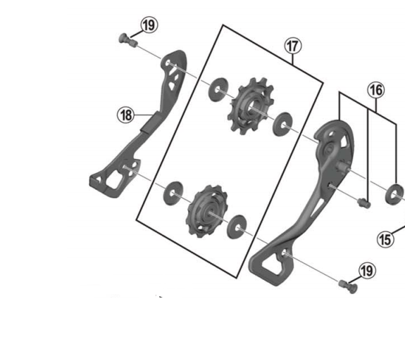 Shimano Spares RD-M9000 outer plate assembly; GS-type