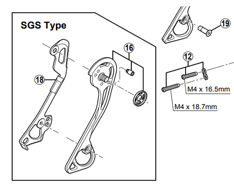 Shimano Spares RD-M786 outer plate assembly SGS-type