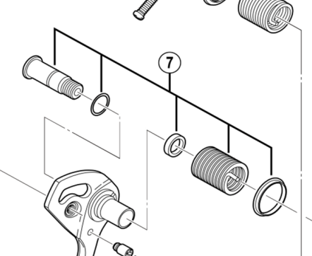 Shimano Spares RD-6800 plate axle assembly; GS type