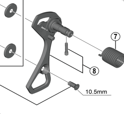 Shimano Spares RD-5800 outer plate and plate stopper pin for SS-type