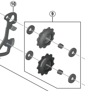 Shimano Spares 105 RD-5800 tension and guide pulley set for GS-type